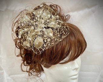 Champagne Gold Fascinator -  display picture 3