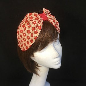 Red summer turban, headscarf, vintage hairband, red scarf, headband, summer hair band, turban, cotton hat