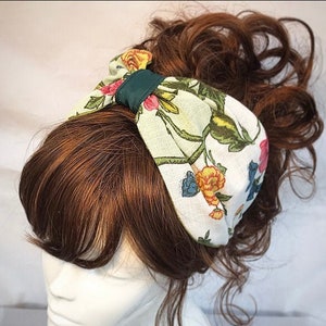 Vintage Floral turban, flower print headscarf, vintage scarf , alice band,headband, summer hair band, turban, boho headband.