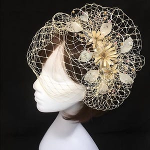 Rum cream fascinator, mother of the bride, Summer wedding, Wedding hat, ivory fascinator, Bespoke hat, Ivory fascinator, Amanda Sutherland