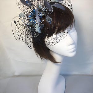Navy fascinator, Blue fascinator, Mother of the bride, Unique hat, UK fascinator, Wedding hat, Hand made fascinator, Amanda Sutherland