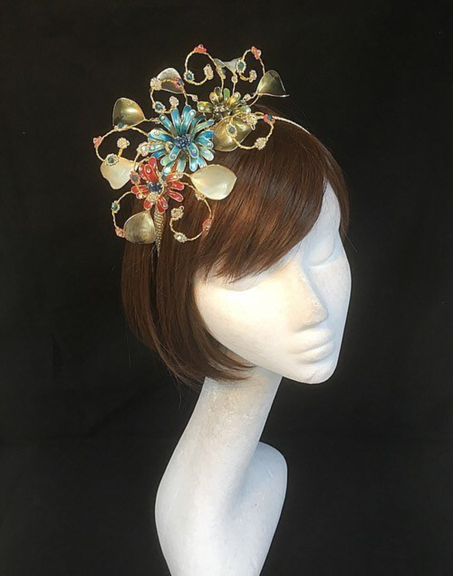 Gold Fascinator Blue Fascinator Mother of the Bride Summer Etsy