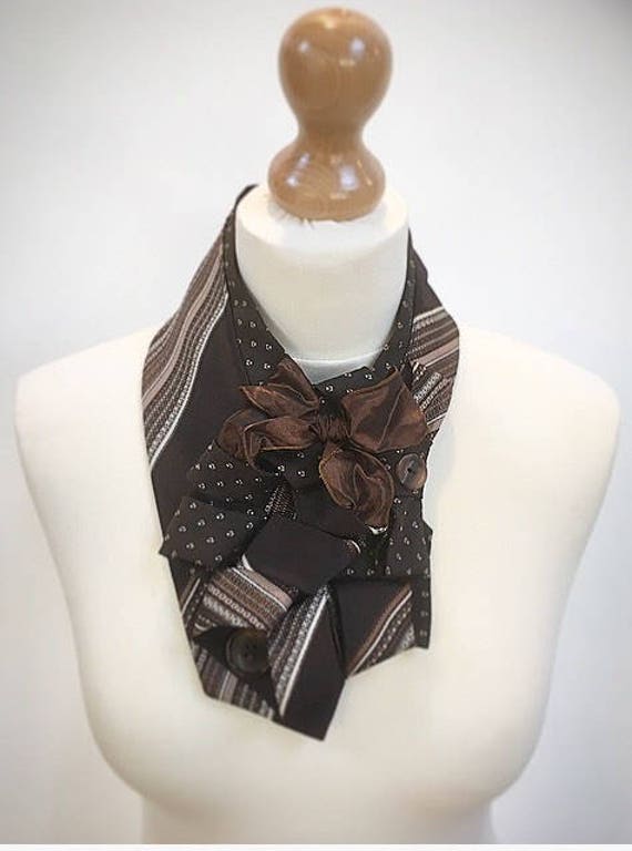 Ladies scarf vintage ascot scarf steampunk ladies cravat Etsy