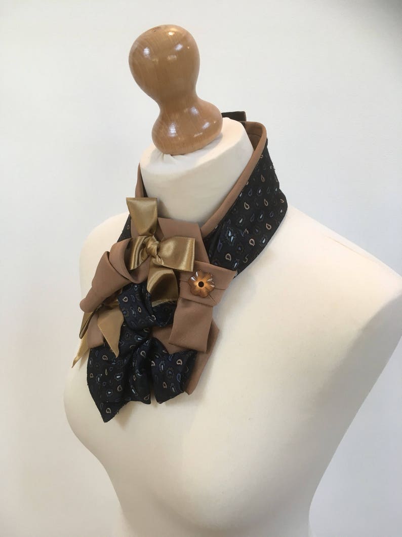 Vintage Red & Gold Print Cravat Scarf | Etsy