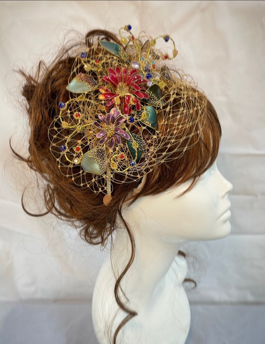 Damen Fascinator 'Penny' Mit Federn & Netz – Elegante Hochzeitsmütze Für Teeparty & Festliche Anlässe