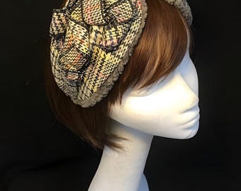 Vintage tweed headband, half Turban, Alice band, 1940s turban, headscarf, vintage band. Warm band, 1940s tweed , headwarmer