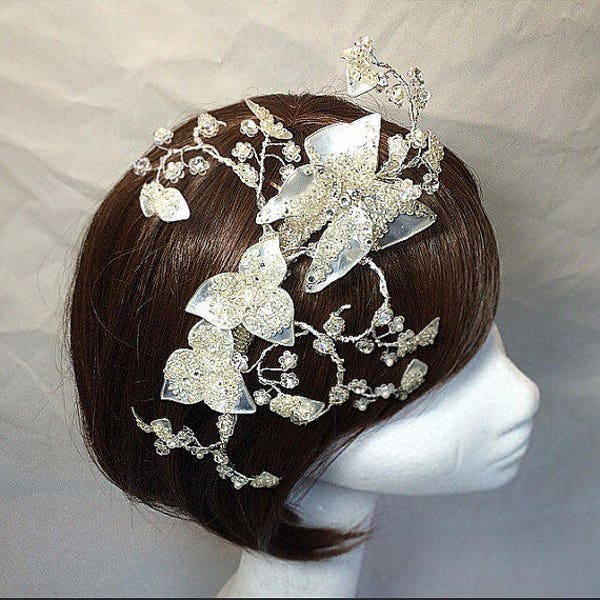 Butterfly hair vine, butterfly comb, butterfly tiara, silver wedding tiara, hair vine, Hair wreath, UK hair vine, butterfly fascinator