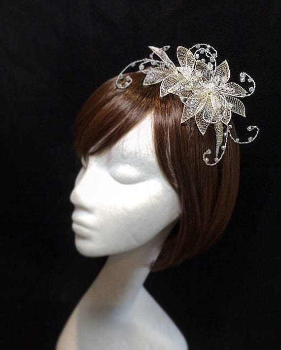 Silver Flower Fascinator Mother of the 