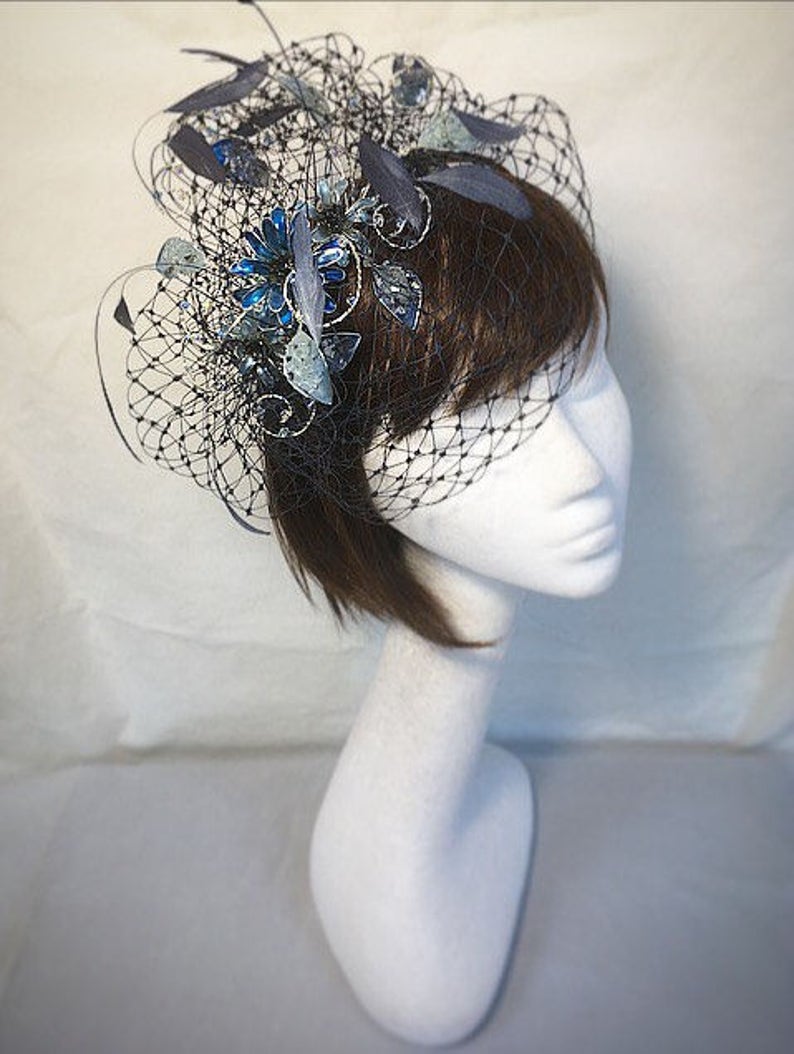 Navy Fascinator Blue Fascinator Mother of the Bride Unique Etsy