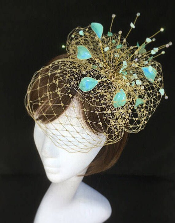 Gold Fascinator Teal Fascinator UK 
