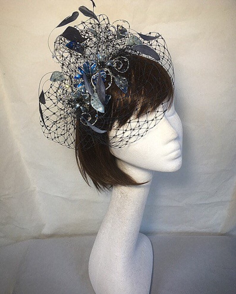 Navy Fascinator Blue Fascinator Mother of the Bride Unique Etsy