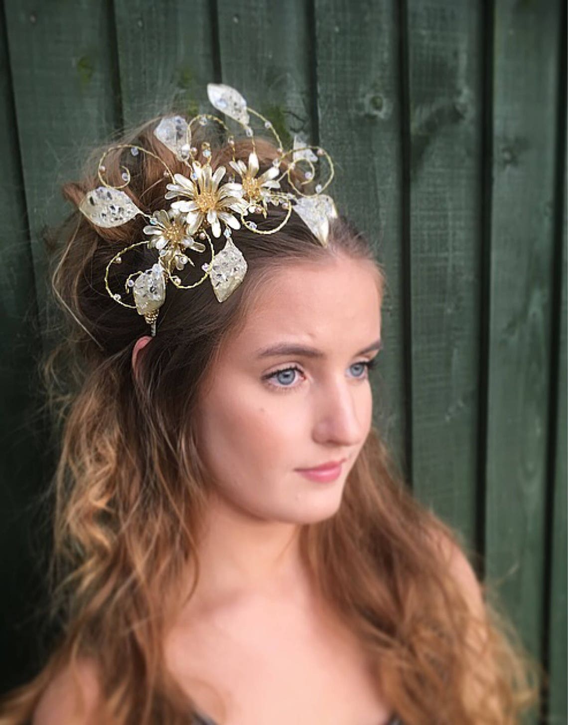 Gold fascinator mother of the bride Summer wedding wedding Etsy