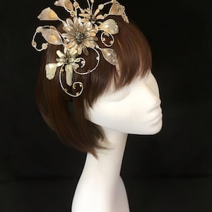Mink fascinator, Mother of the bride, Summer wedding, wedding hat, beige fascinator, Bespoke hat, UK fascinator, Amanda Sutherland