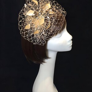 Peach fascinator, mother of the bride, Summer wedding, wedding hat,  fascinator, veiled fascinator, UK fascinator, Bespoke fascinator
