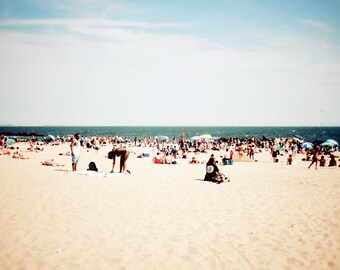 Beach Photograph - New York Coney Island Beach - New Yorker's Beach - New York Shore - Seascape - Nature - Summer - Ocean Art - Landscape