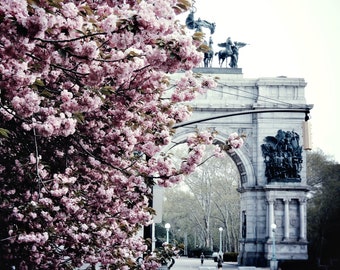 Grand Army Plaza Cherry Blossoms Print: Brooklyn Spring Landscape