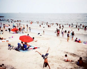 New York Coney Island Beach Photography - Beach Day - Kid's Summer - Hot Beach - Ocean - Nature - Sandy Beach - New York  Photograph