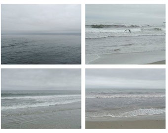 Beach Photograph Set - Neutral Beach - Beach Gallery - Foggy Misty Romantic Beach - Ocean Art - Landscape - Beach - Nature Photograph