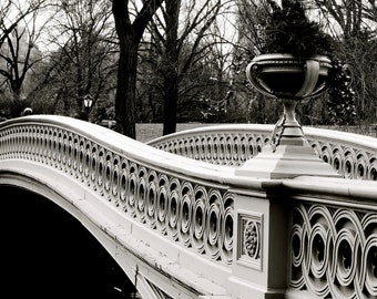 Bridge Photograph - Central Park Bow Bridge - Winter Scene - Romantic Bridge - New York Architecture - Nature - Central Park Photograph