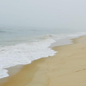 Foggy Beach Photography: New York Seascape Art Print