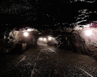 Coal Mine Tunnel Photograph: Dark Underground Adventure Print