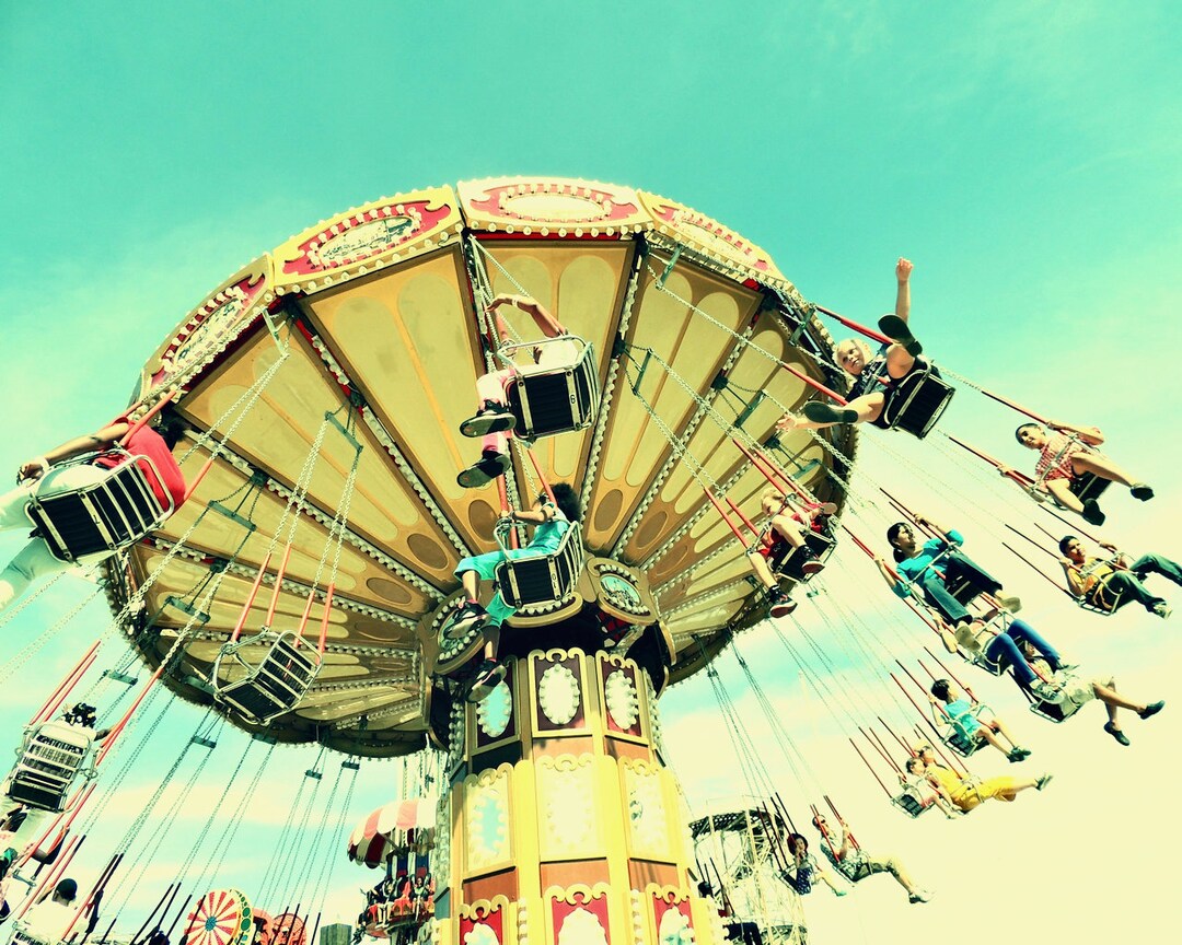 Coney Island Swing Ride Photograph: Summer Carnival Art, Kid's Room ...