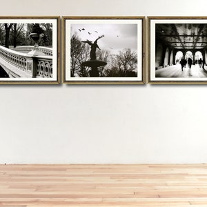 Central Park Photography Set: Bow Bridge, Bethesda Fountain, Angel Statue