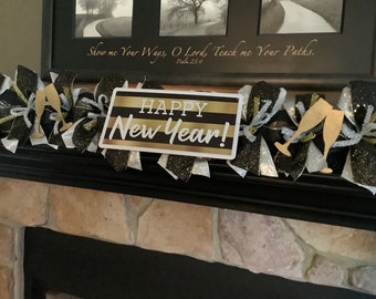 New Years Decor, New Year 2024 Party Decorations, Mantle Decor, Mantle Decoration