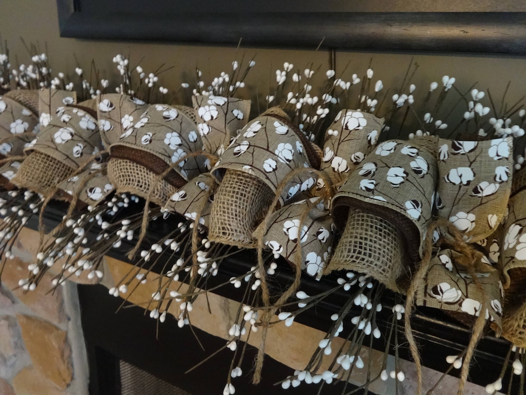 Cotton Ball Garland, Summer Garland, Fall Garland, Farmhouse Decor