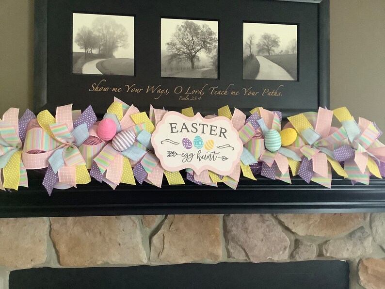 Easter Garland Easter Decoration Spring Garland Egg Hunt Etsy