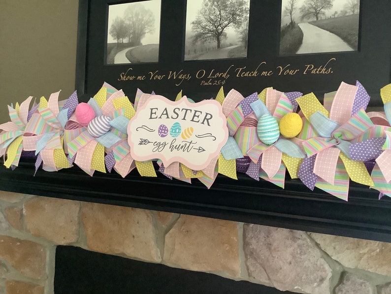 Easter Garland Easter Decoration Spring Garland Egg Hunt Etsy