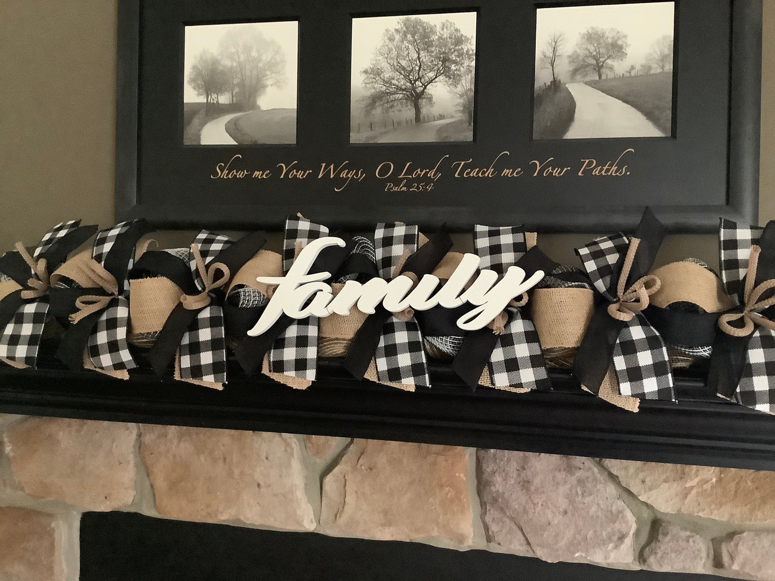 Farmhouse Decor Farmhouse Garland Buffalo Plaid Decor - Etsy