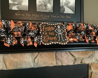 Halloween Garland, Fall Decor, Skeleton Garland, Halloween Mantle, Fall Mantel, Halloween Swag, Mantle Decor