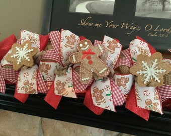 Christmas Garland, Gingerbread Decoration, Mantle Garland, Peppermint Christmas, Christmas  Decor