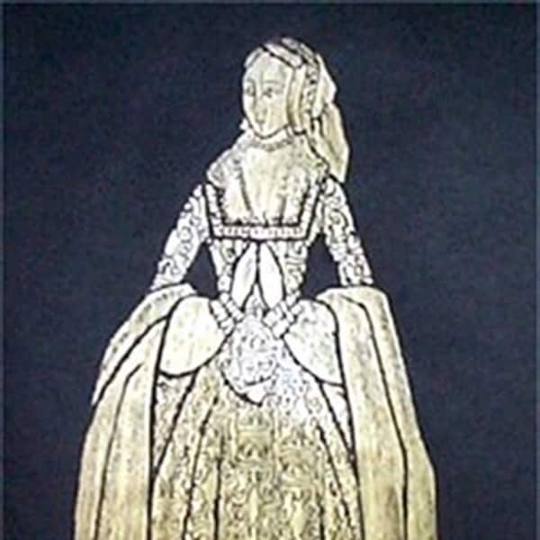 Brass Rubbing of Queen Anne Boleyn, Grave Rubbing, Historical Art, Medieval Art, Tomb Rubbing,