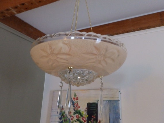 Cream Ivory Bubble Glass Hanging Candle Holder Candelier Image 0