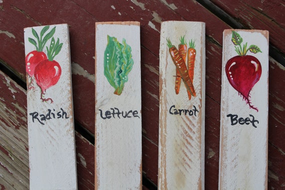 Rustic Vegetable Garden Markers Stakes Custom Hand Painted On - Rustic Vegetable Garden Signs Rustic Vegetable Garden Markers Stakes Custom Hand Painted On - Rustic Vegetable Garden Signs