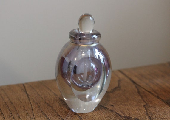 Perfume Bottle with Dauber Cut Crystal Perfume bottle iridescent | Etsy