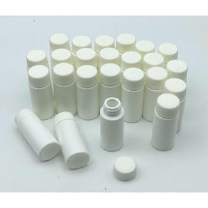 Witte HDPE-plastic fles van 2 ml met deksel, 24 stuks, goed voor monsters