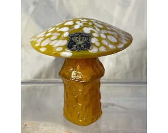 Bo Borgstrom Åseda Ebeling Reuss Sweden Hand Blown Glass Mushroom-3.0 inch