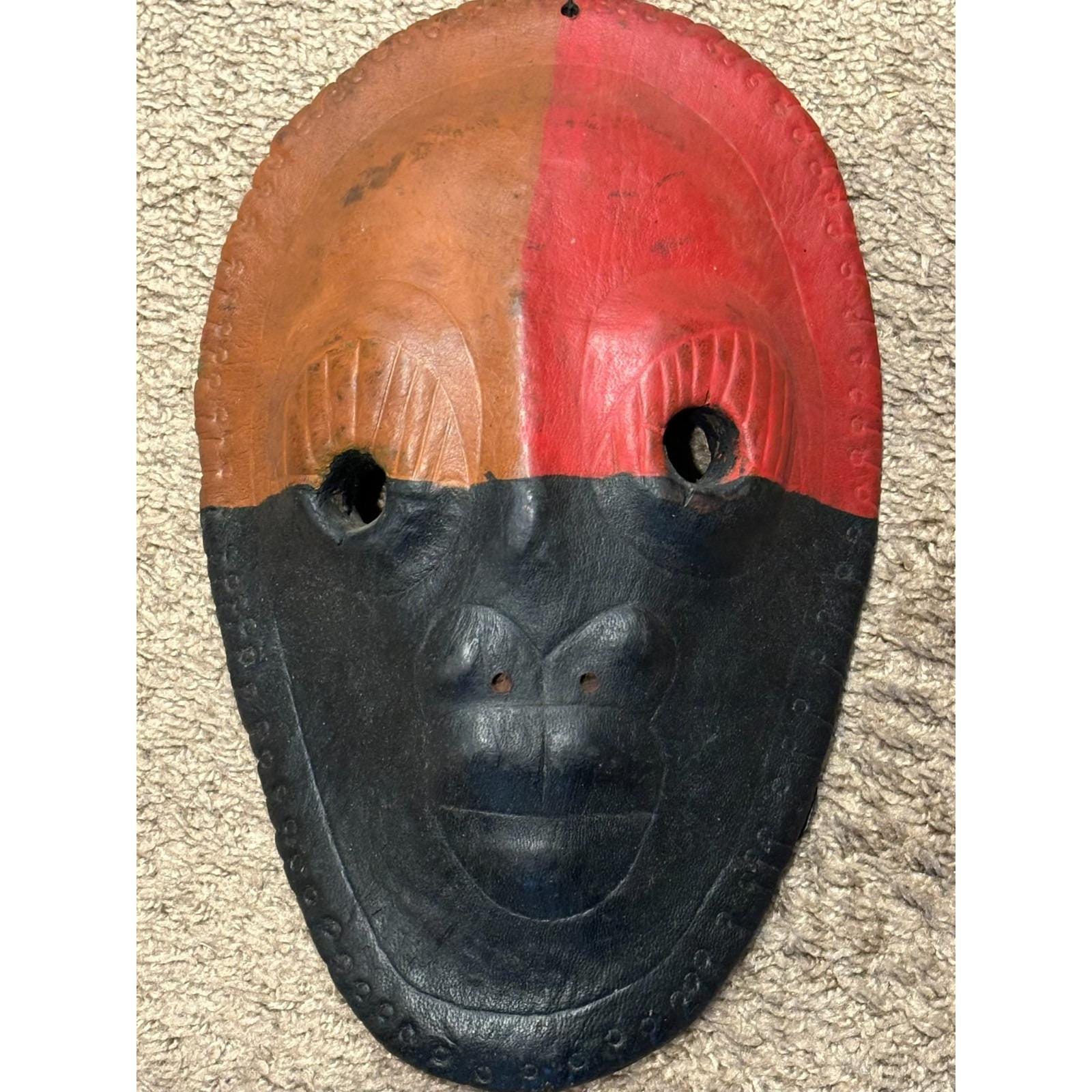 African Leather Mask - Etsy