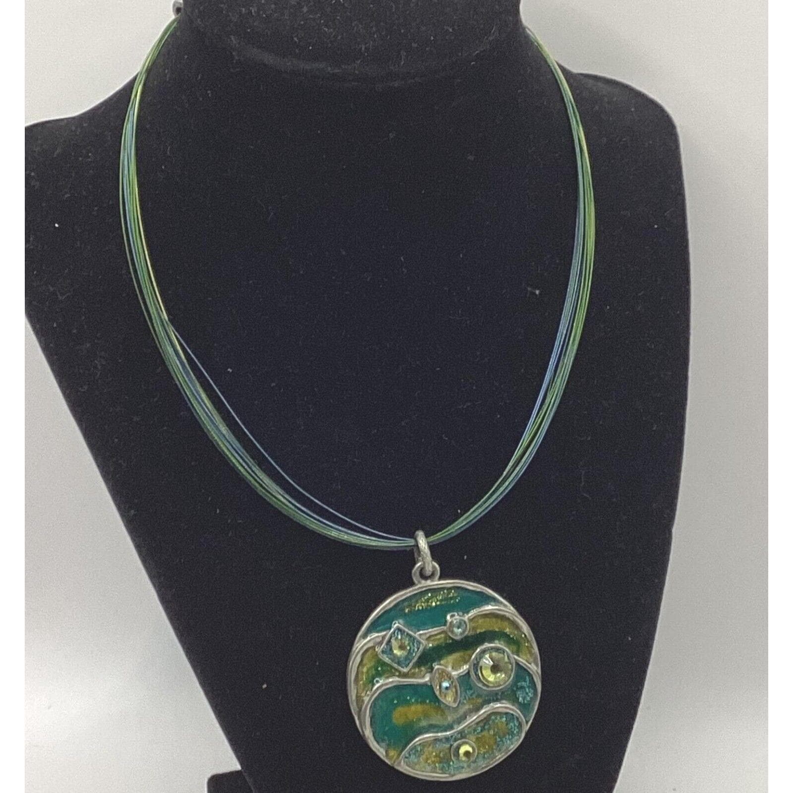 chico-deco♡ 1990s Chicos Art Deco Style Pendant on Leather Necklace - Etsy