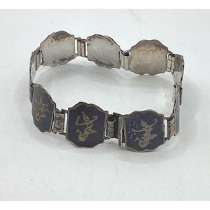 ▽アンティーク ビンテージ SIAM STERLING タイ王国 ブレスレット サイアムブレスレット ヴィンテージカラー スターリングシルバー