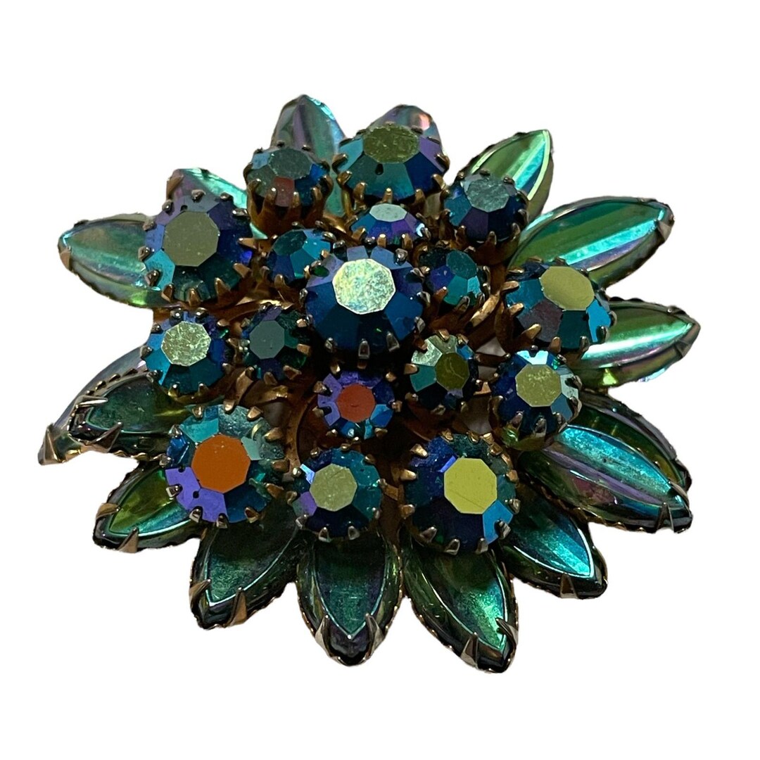 Broche à Fleurs Strass - Cluster De Rhinestones - Pour Chapeau Ou Vêtement