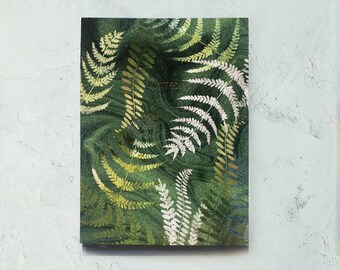 Ferns fantasy recycled notebook with 'NOTES' in gold foil