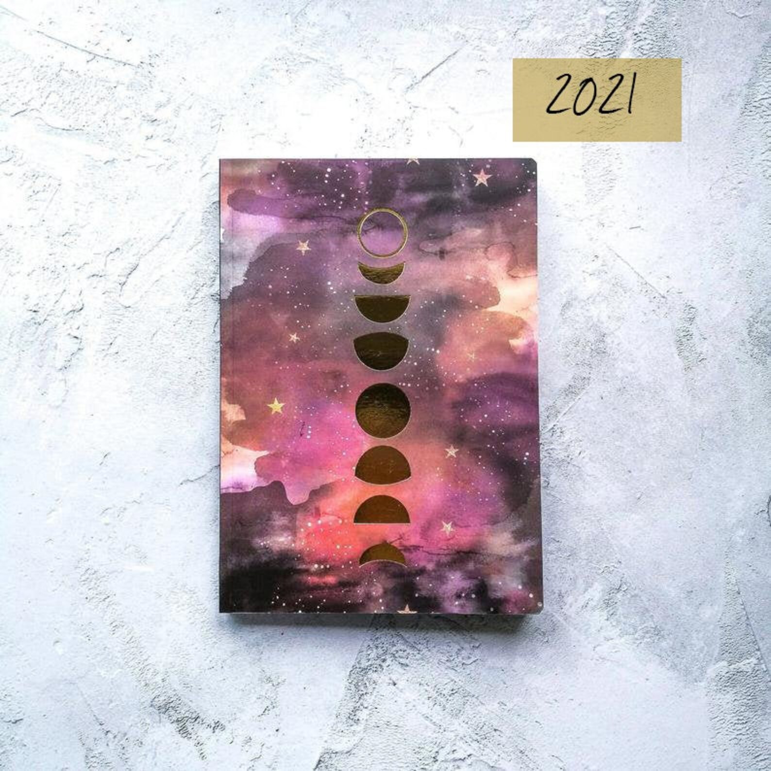Purple Lunar moon phases diary 2021 Etsy