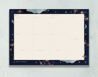 A4 Crescent moon weekly planner | lifestyle planner | recycled paper planner |