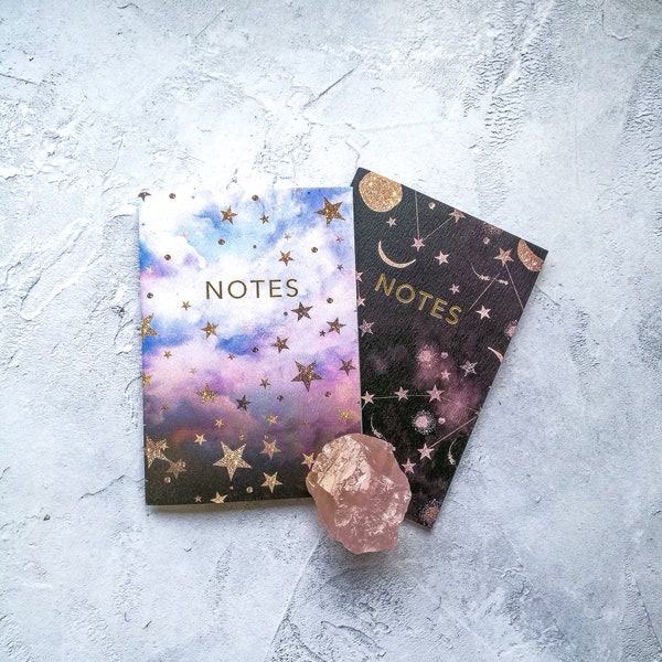 A6 'Constellations' Notebook Set with gold foiling