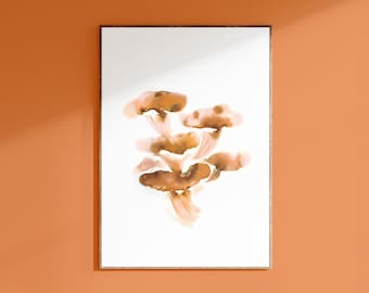 Mushroom chanterelle watercolour painting A3/A4/A5 hand finished