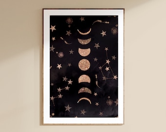 Phases of the moon Art print